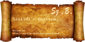 Szollár Bettina névjegykártya