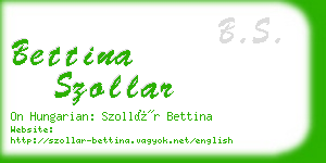 bettina szollar business card